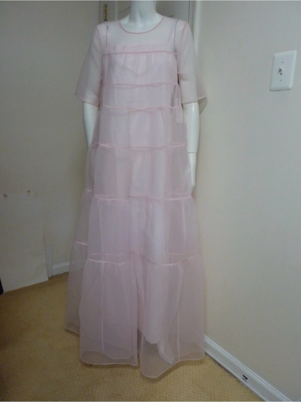 Staud Hyacinth Short-Sleeve Tiered Organza Maxi Dress - Picture 4 of 10